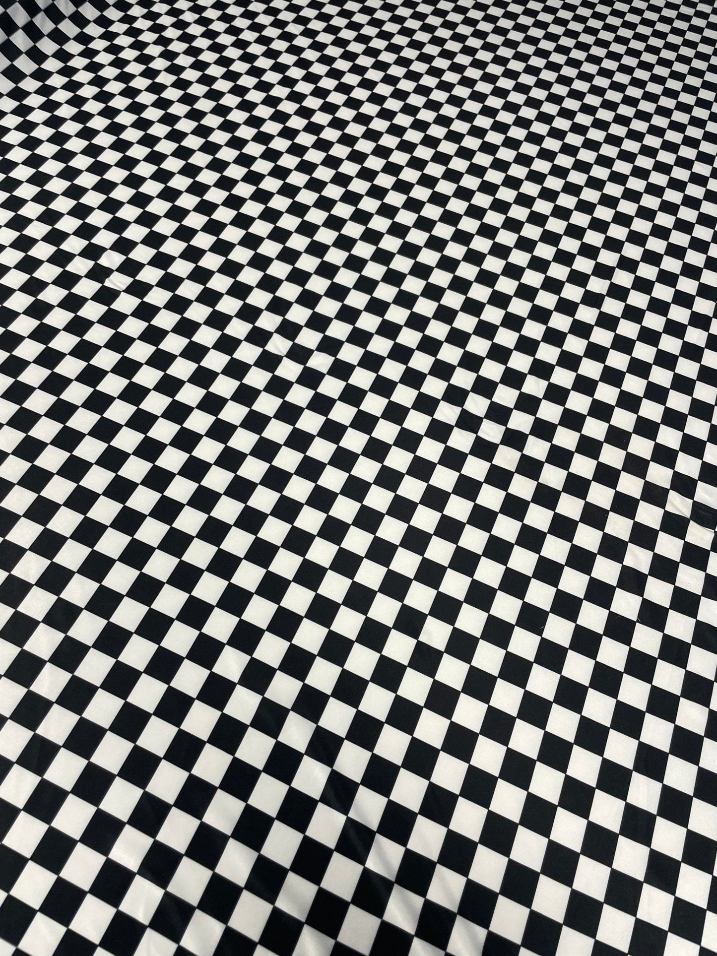 Black White Checkerboard Fabric by the Metre