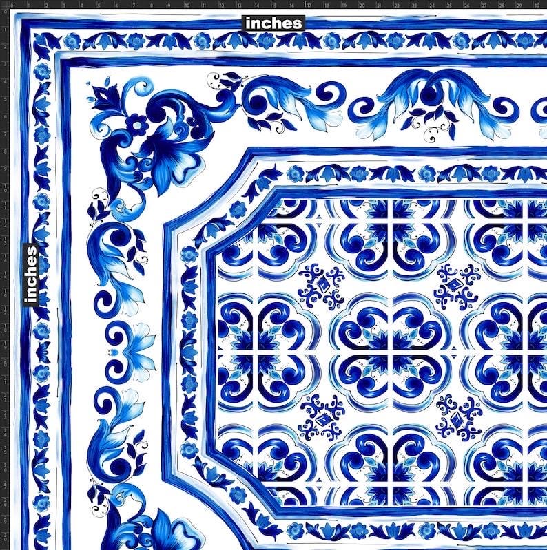 Blue Majolica Silky Crepe Fabric
