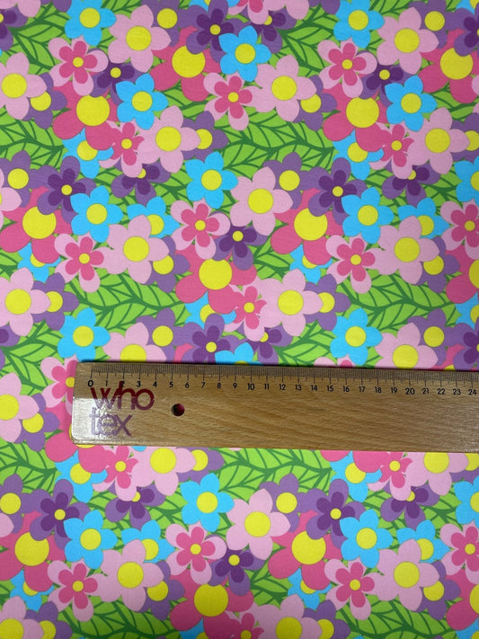 Blue Tile Print Fabric – Mediterranean Pattern by Metre