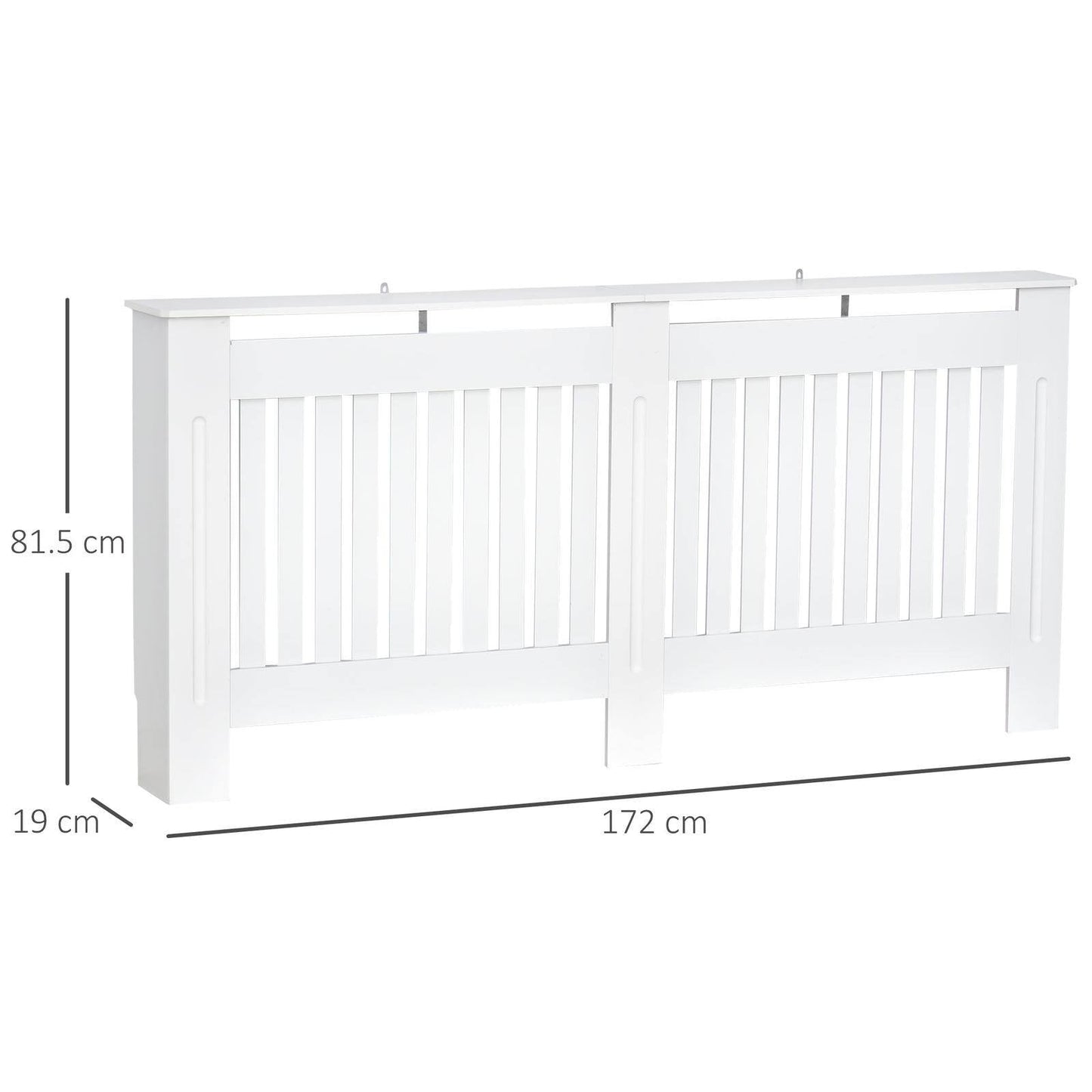 Medium-density fibreboard Radiator Cover 172L x 19W x 81H cm -White
