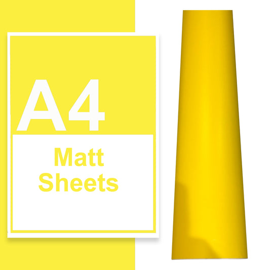 A4 A3 A2 Matte Vinyl Sheets Bright Yellow