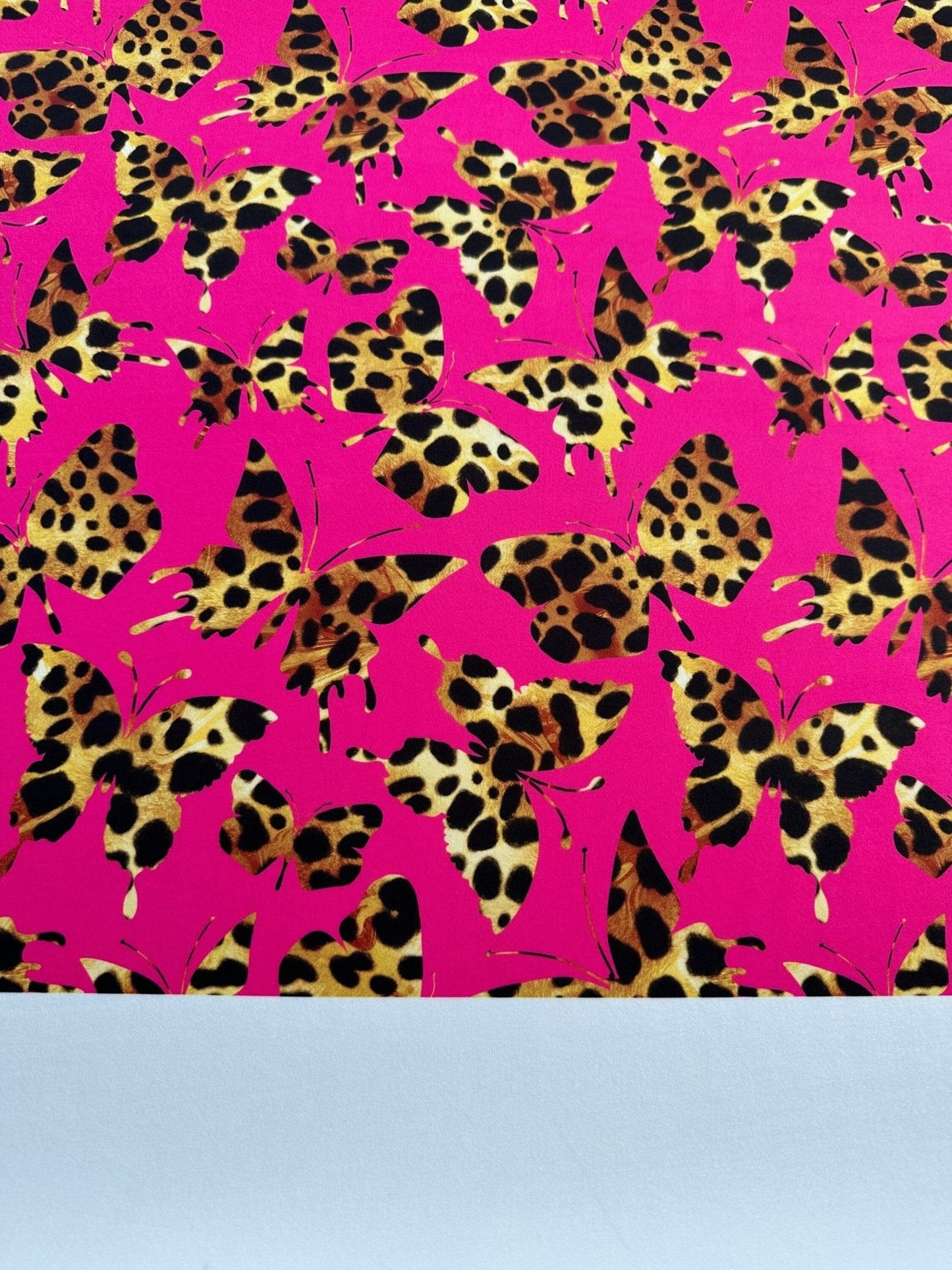 Hot Pink Butterfly Pattern Fabric