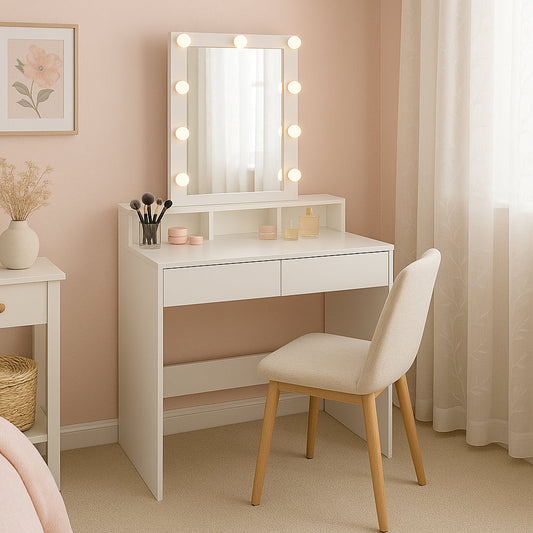 Wooden Dressing Table with LED Lights