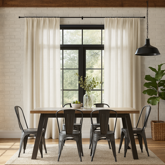 Extendable Metal Curtain Pole Kit - 77 to 250cm