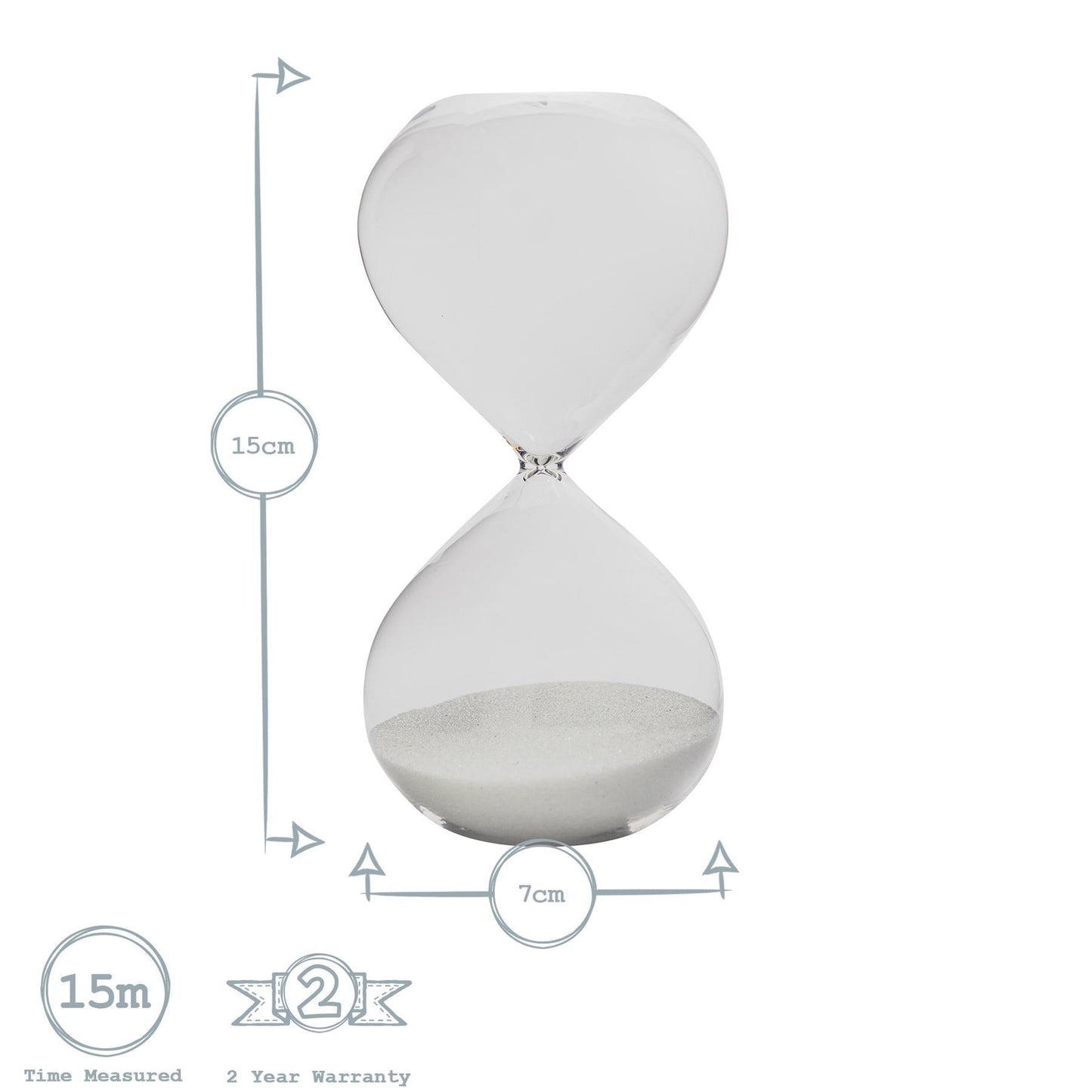 15 Minute Glass Sand Timer