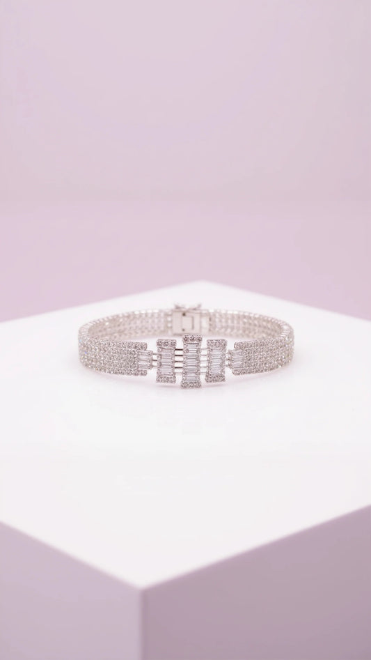 Baguette Cut Square Crystal Bracelet