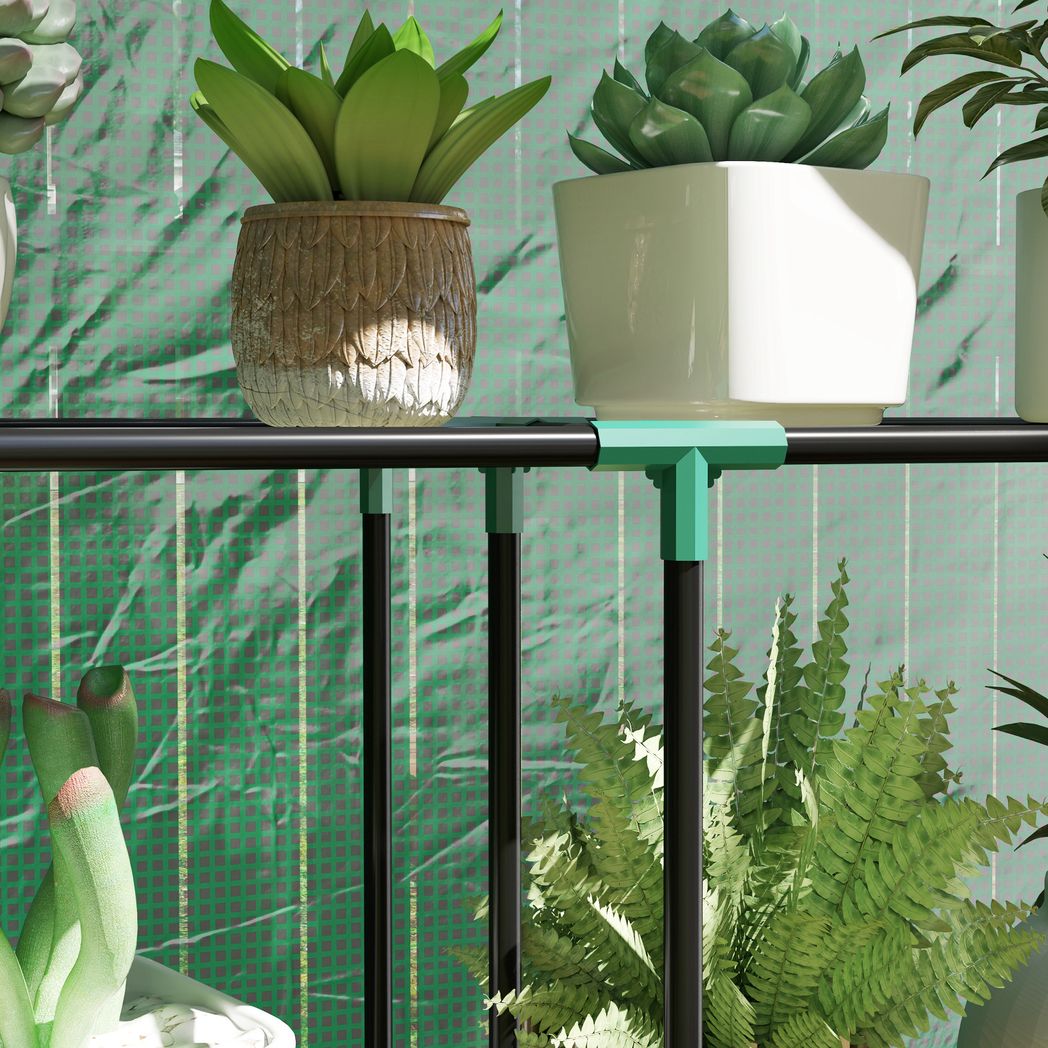 Outsunny 3 Tier Mini Greenhouse with PE Cover, Roll-Up Door