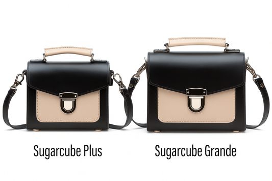 Handmade Leather Sugarcube Handbag - Cafe Noir