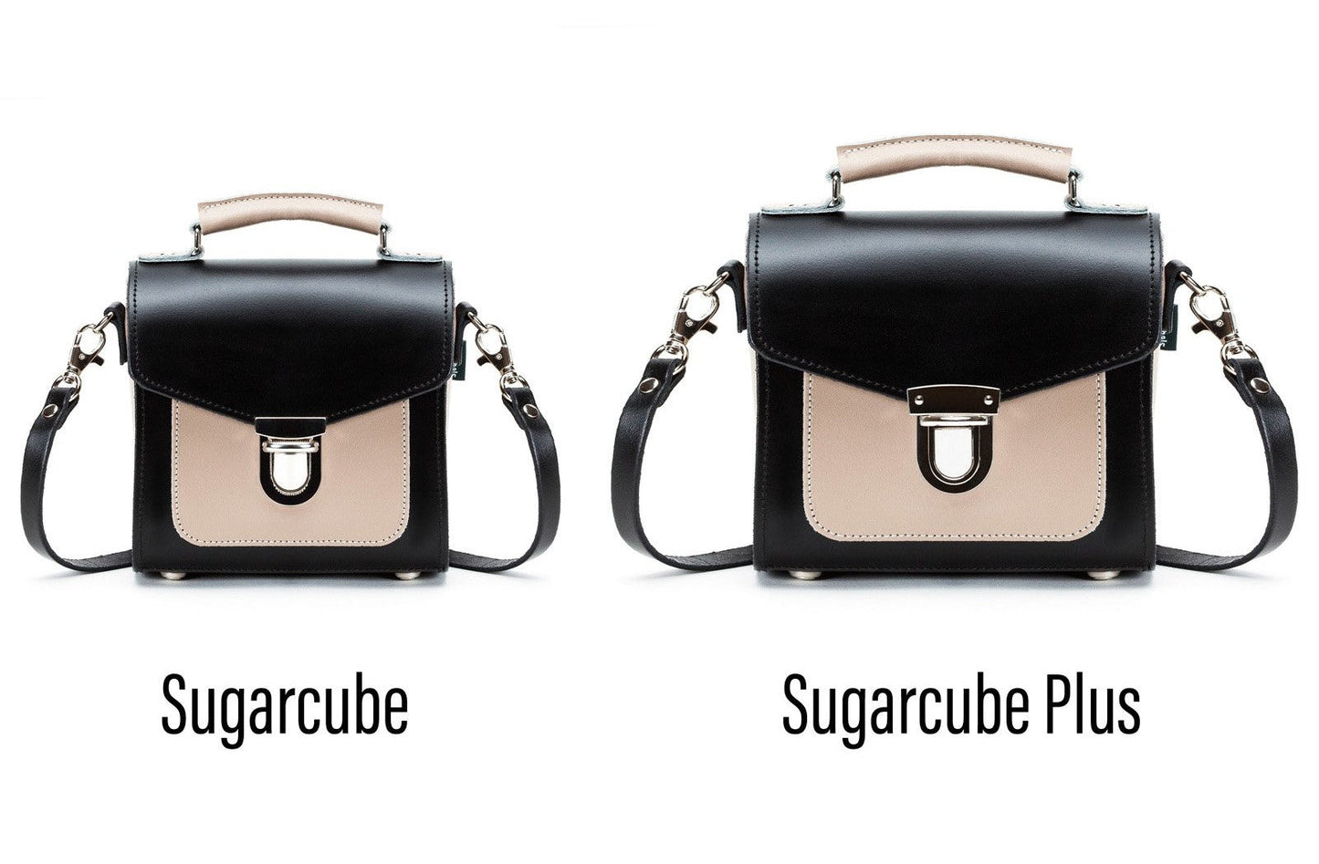 Handmade Leather Sugarcube Handbag - Cafe Noir