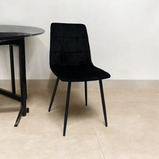 Chair - Tufted Fabric/Metal - L52 x W44 x H86 cm - Black