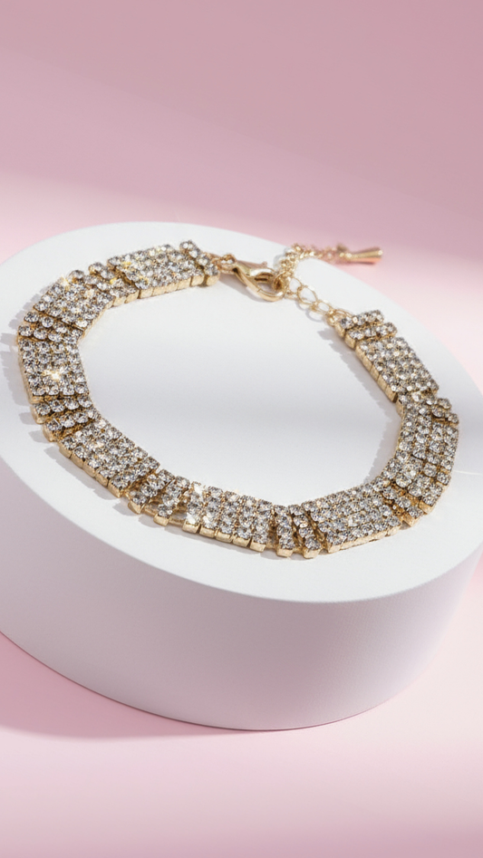 Gold Cutout Flexi Crystal Bracelet