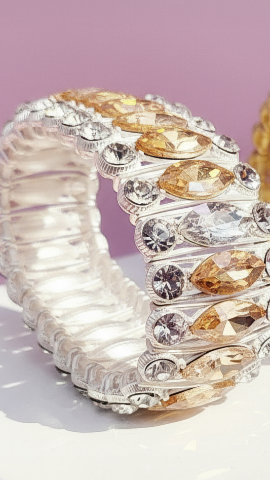 Oval Crystal Stretchy Bracelet