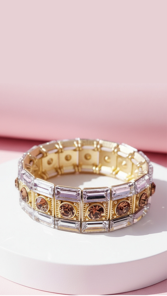 Baguette Cut Stretchy Crystal Bracelet