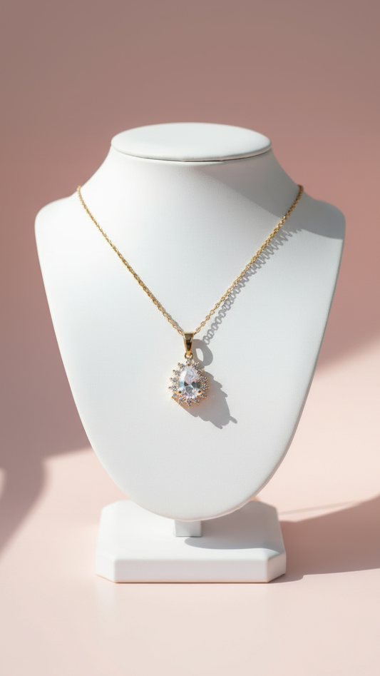 Cluster Crystal Pendant Necklace