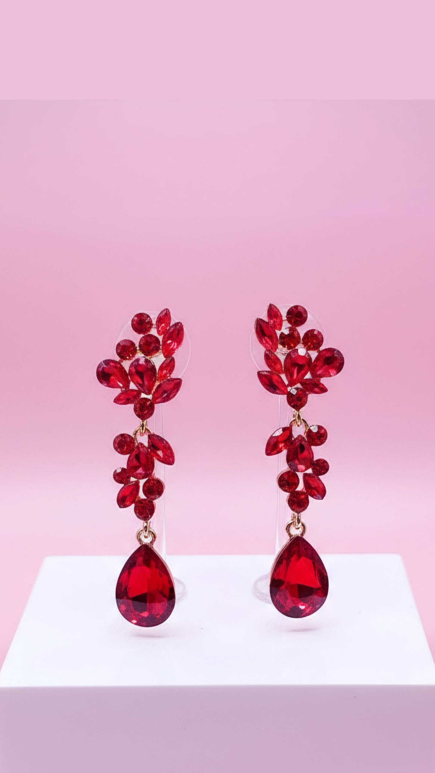 Cluster Teardrop Crystal Drop & Dangle Earrings