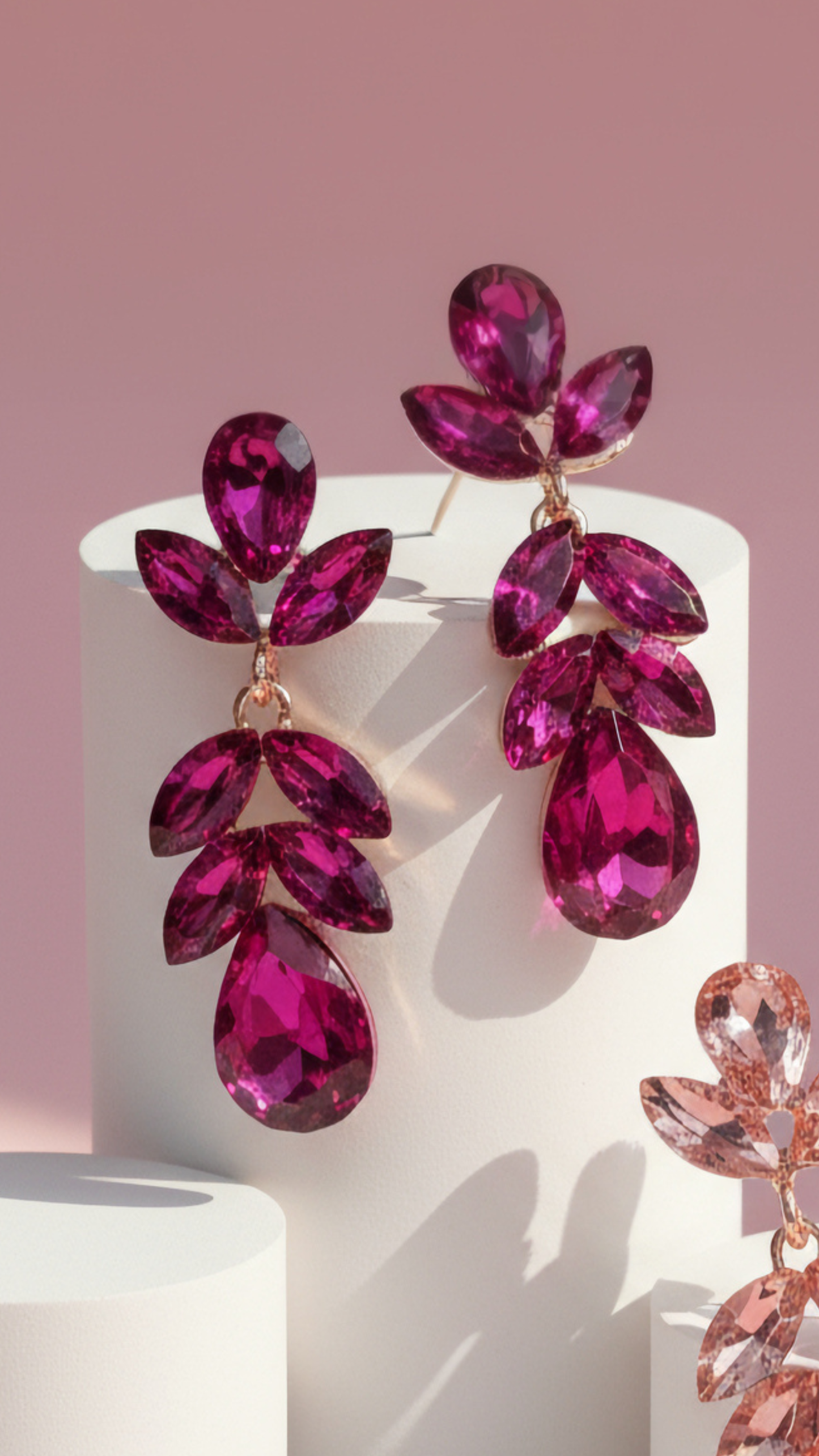 Layered Teardrop Crystal Drop & Dangle Earrings