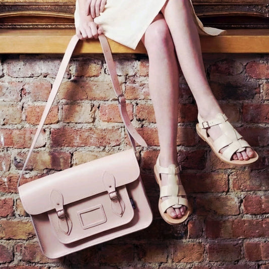 Handmade Leather Satchel - Cherry Blossom