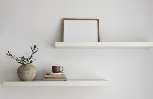 100cm White Modern Floating Shelves - Pack of Two
