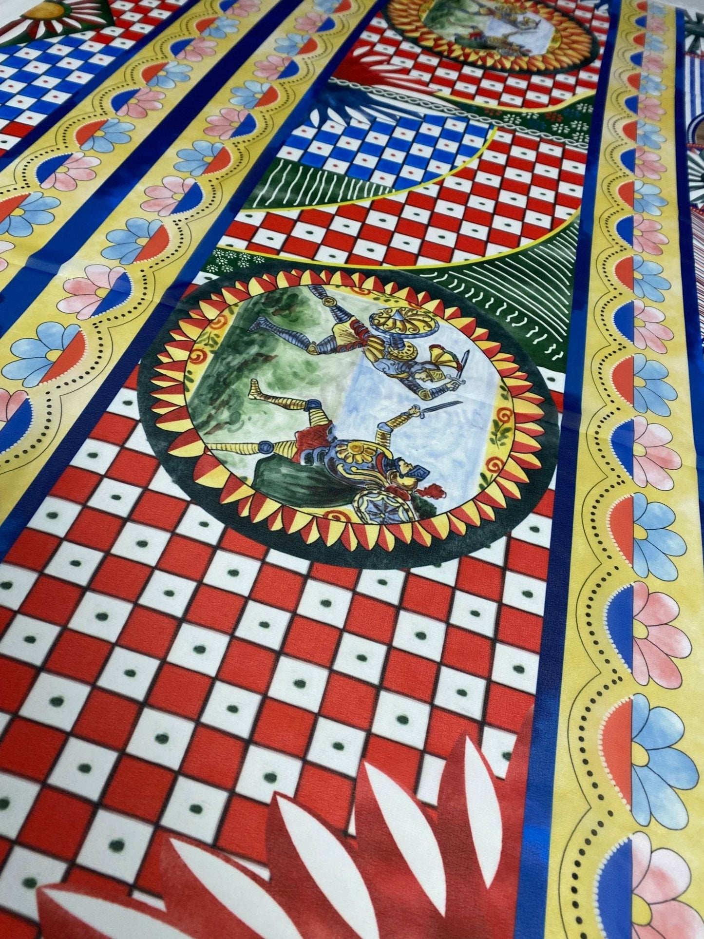 Colourful Geometric Chiffon Fabric – Lightweight & Flowing