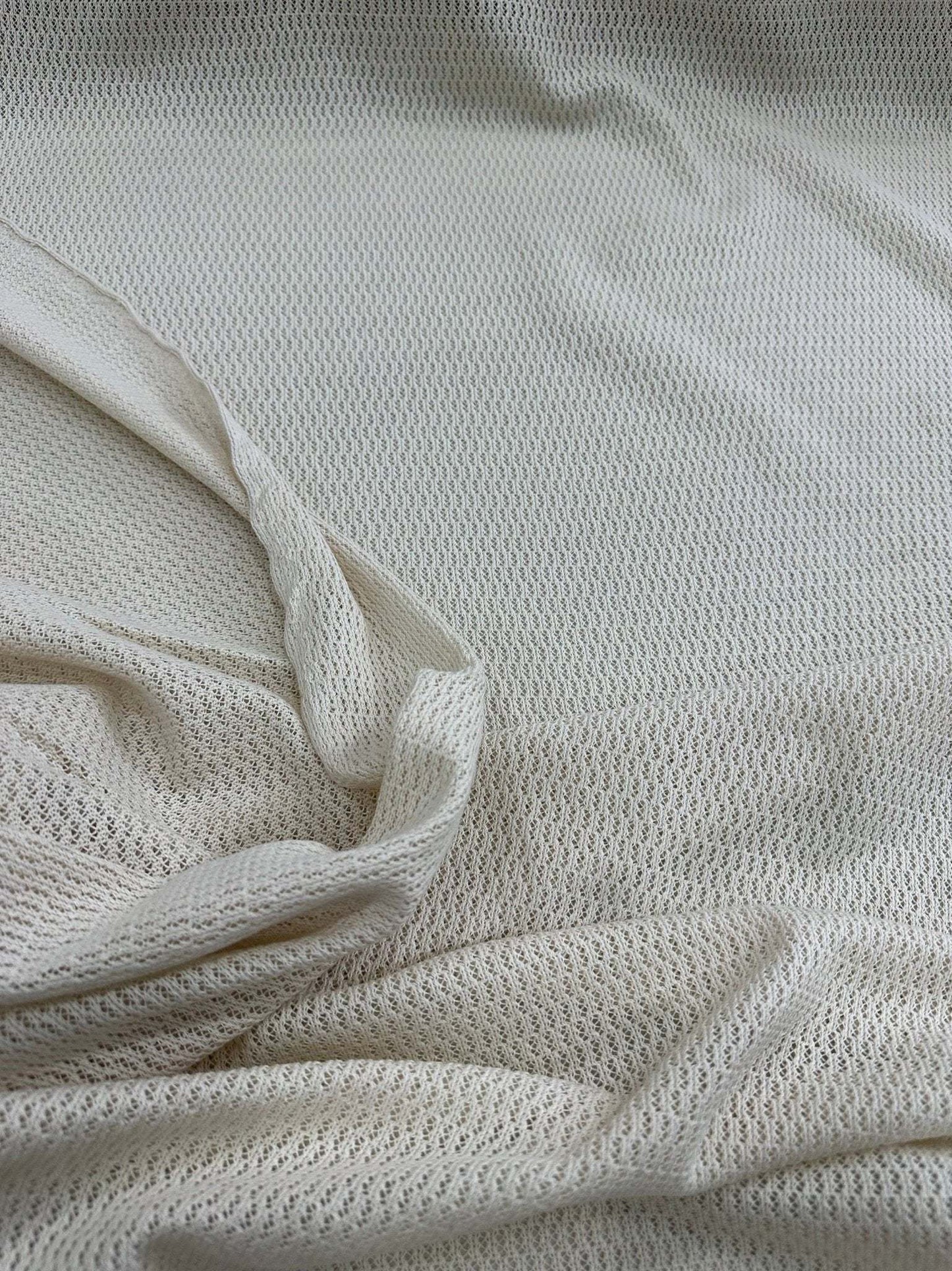 100 Cotton Off-White Fishnet Mesh Fabric for Crafting and Apparel