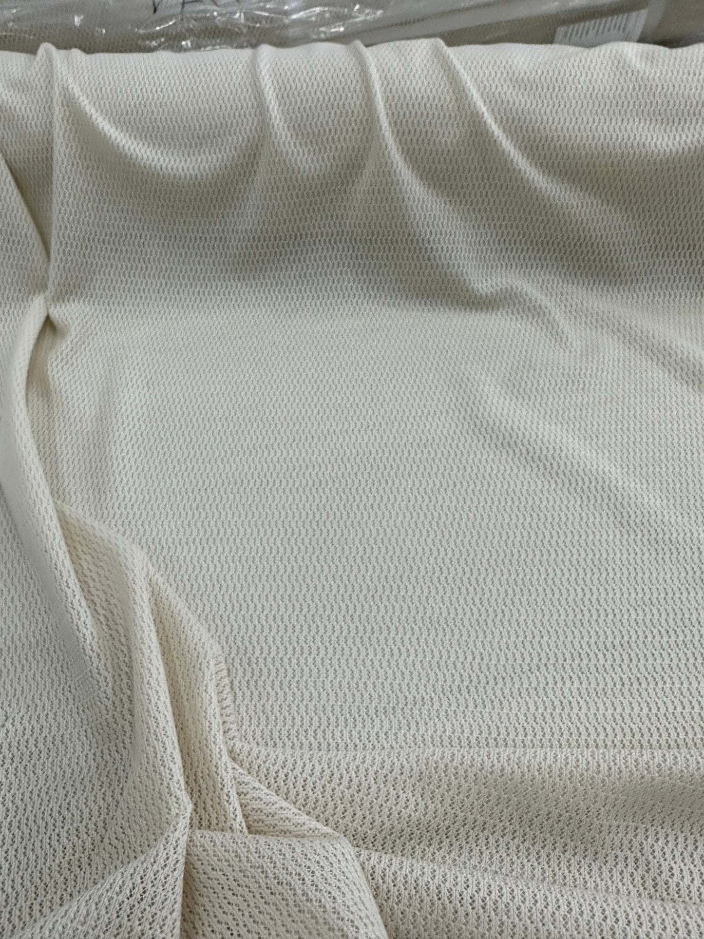 100 Cotton Off-White Fishnet Mesh Fabric for Crafting and Apparel