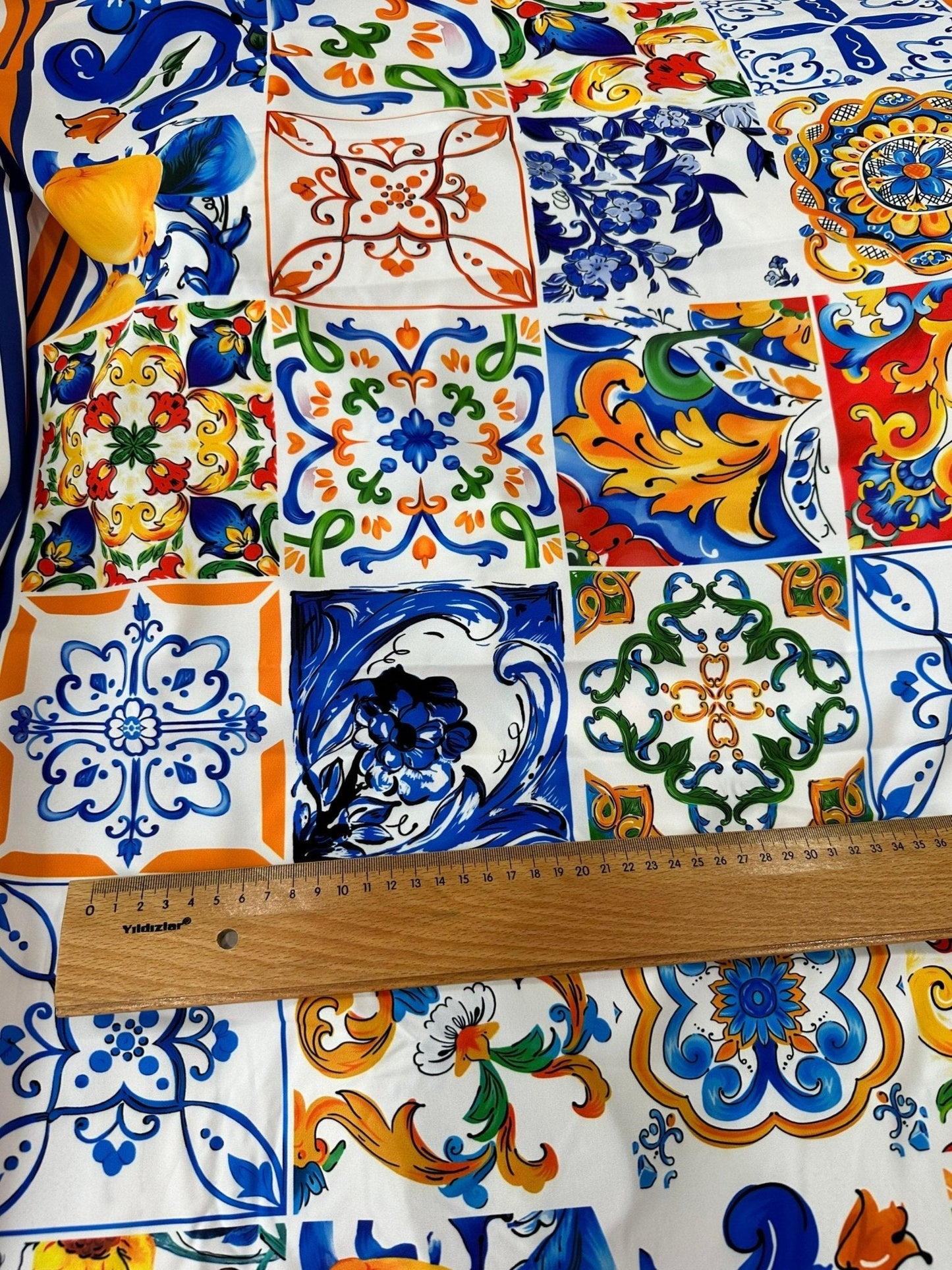 Sicilian Print Silky Crepe Fabric