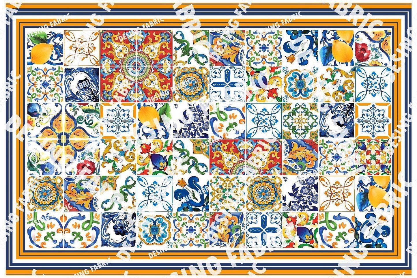 Sicilian Print Silky Crepe Fabric