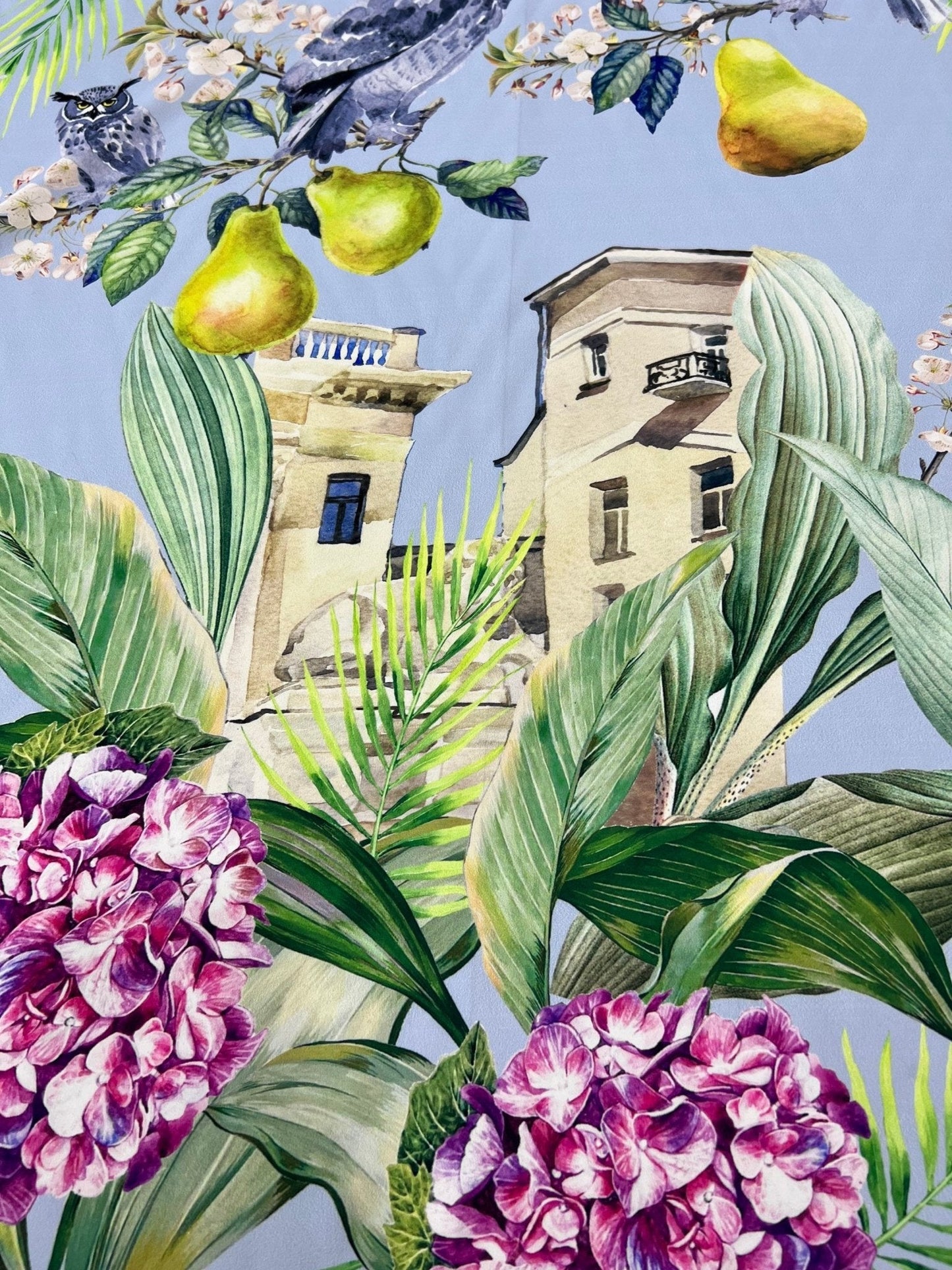 Tropical Parrot Print Crepe Fabric