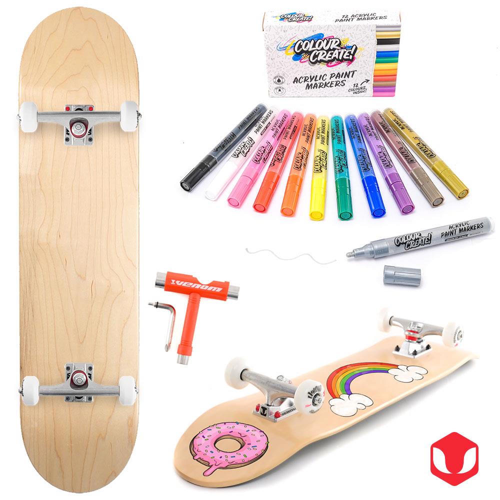 Venom Skateboards Complete Skateboard & Pens Natural - 8.0"