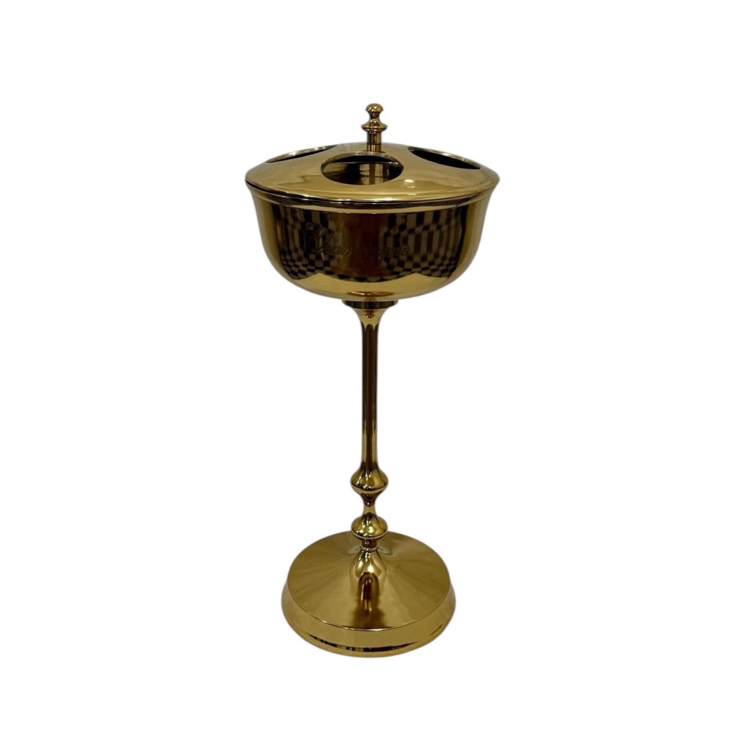 81cm GOLD 4 BOTTLE CHAMPAGNE BUCKET ON STA