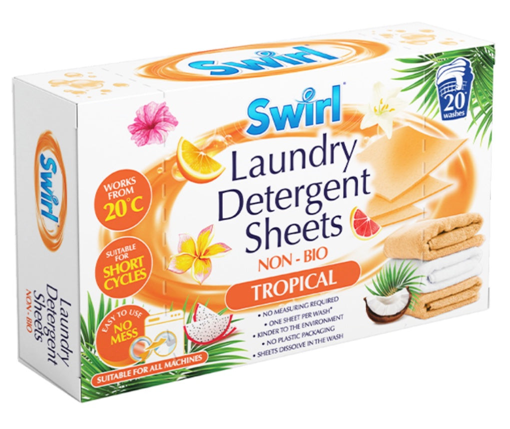 Swirl non bio laundry detergent sheets - tropical