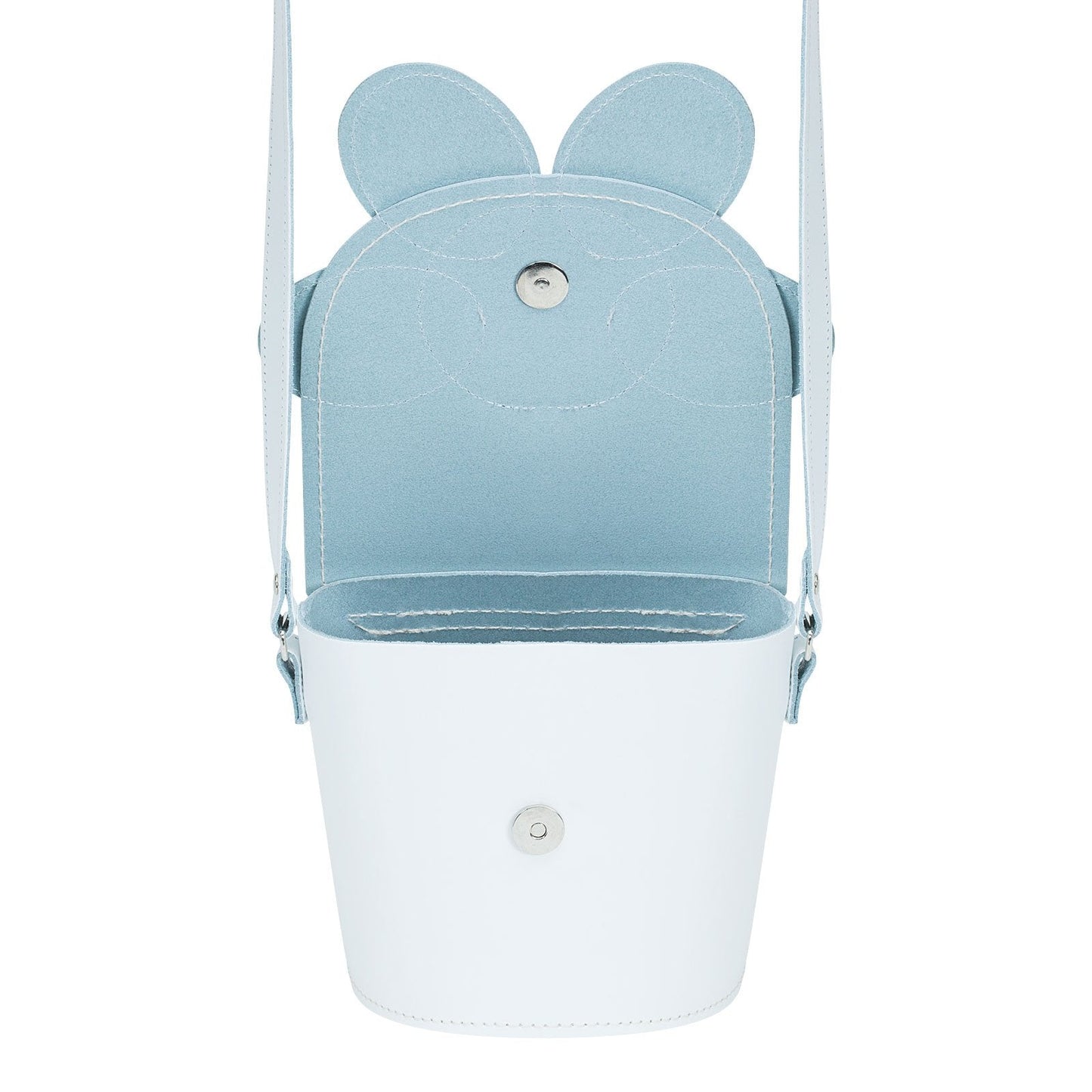 Handmade Leather Daisy Barrel Bag - White