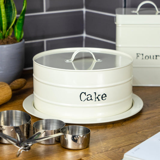 Cream Vintage Metal Cake Tin