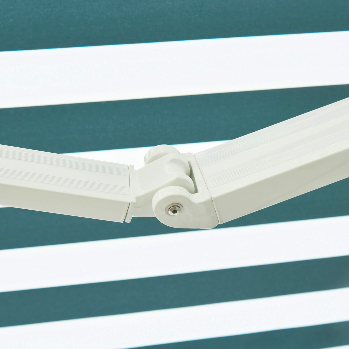 Manual Retractable Awning Size 3M X2.5M-Green/White Stripes