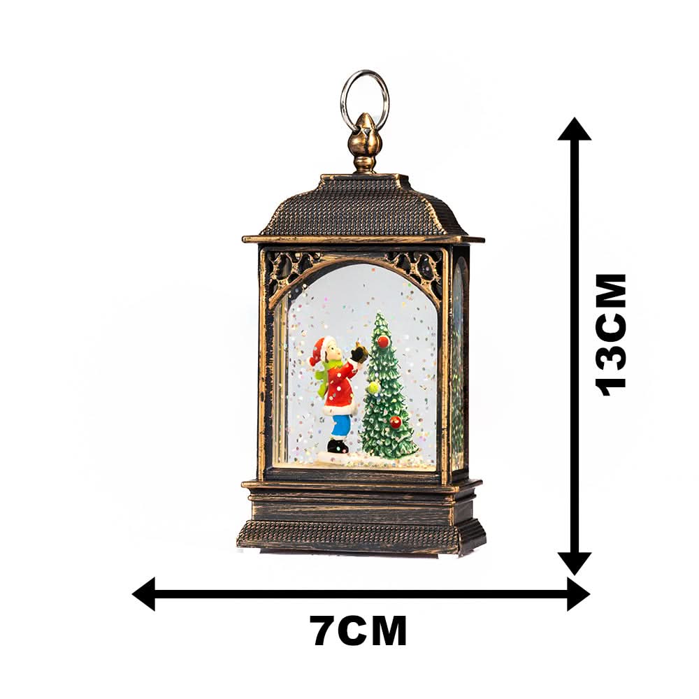 Christmas Snow Globe Lantern Scene Tree Ornament