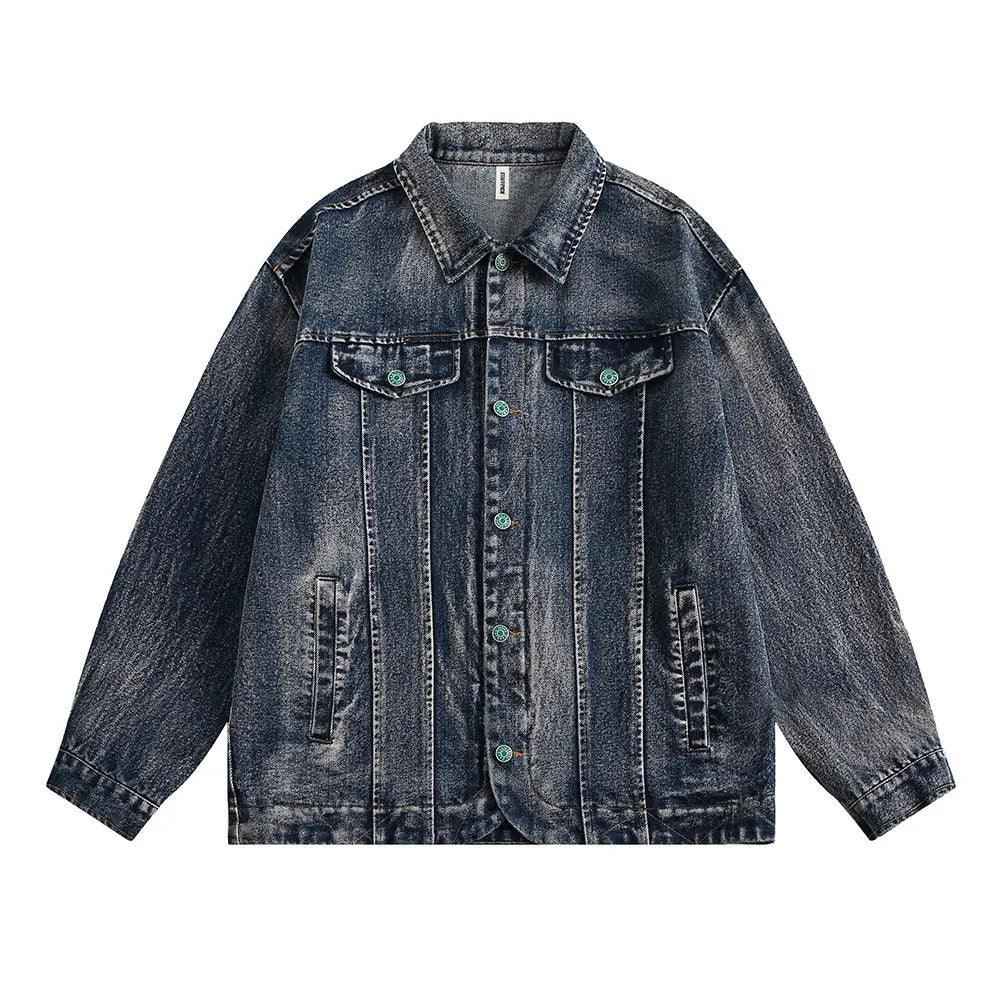 Distressed Punk Denim Jacket