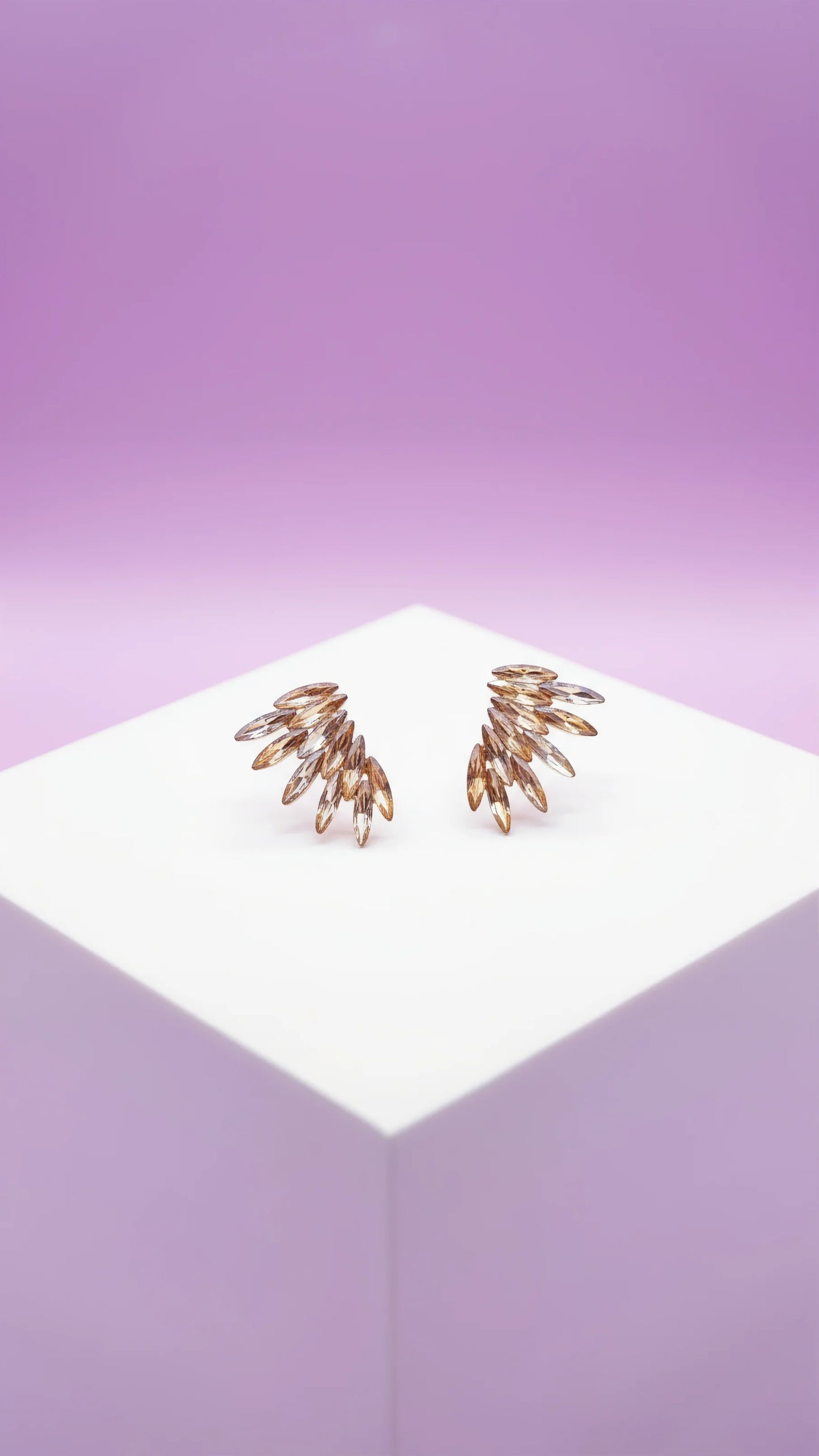 Feather Crystal Stud Earrings