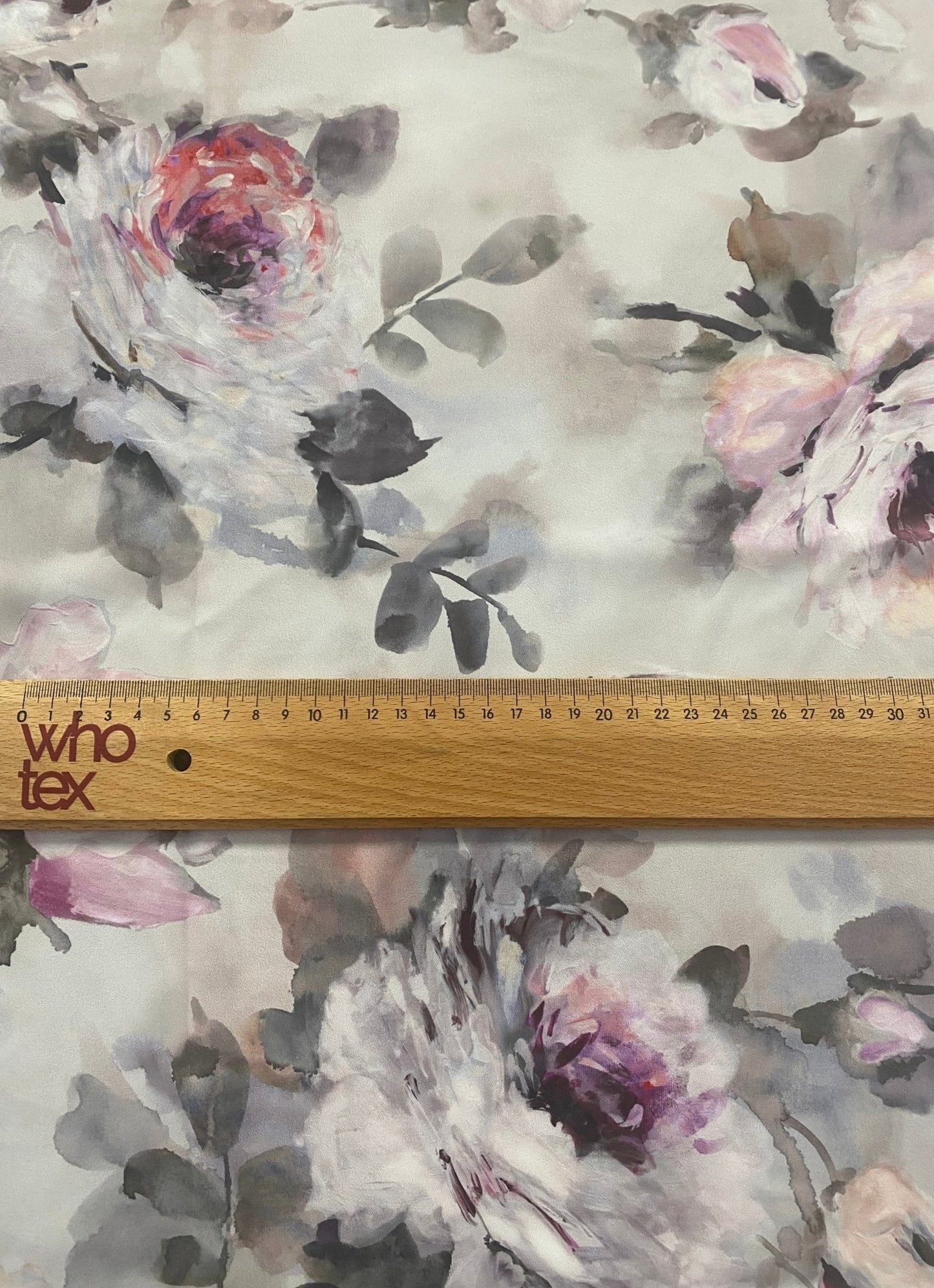 Soft Rose and Peony Print on Light Background