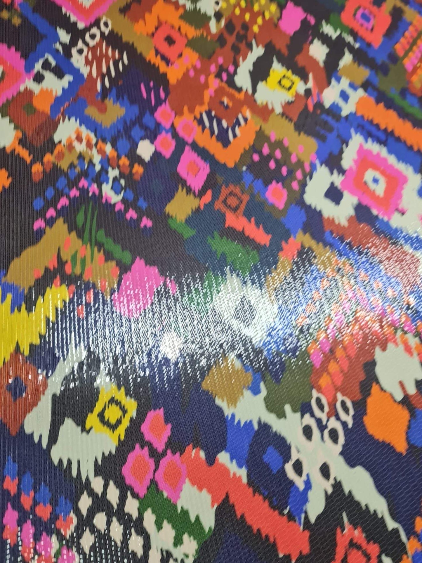 Ethnic Pattern Sequin Fabric, 2- Way Stretch Sequin Fabric By The Yard