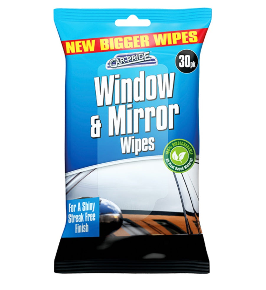 Car window and mirror wipes