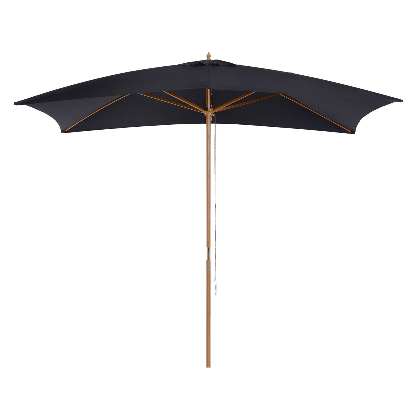 2 x 3m Wooden Garden Parasol Umbrella Outdoor Sun Shade Canopy