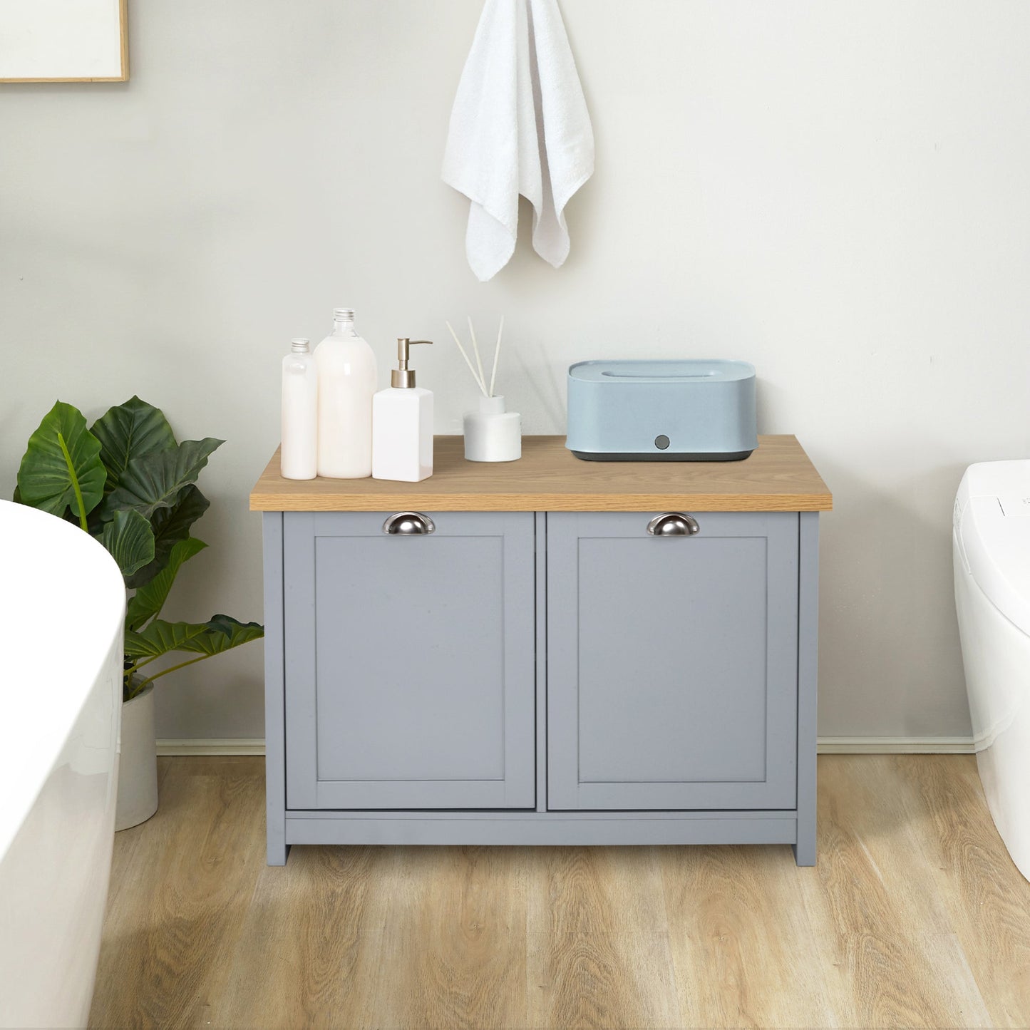 Shoe Storage Two Drawer Grey