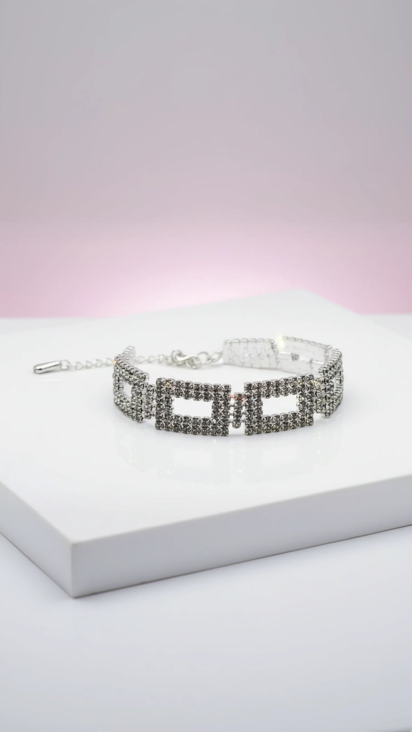 Square Flexi Link Crystal Bracelet