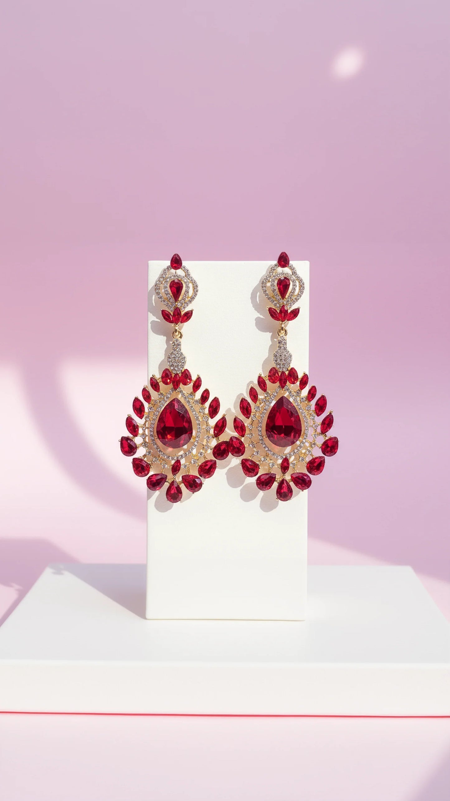 Statement Double Drop Crystal Drop & Dangle Earrings