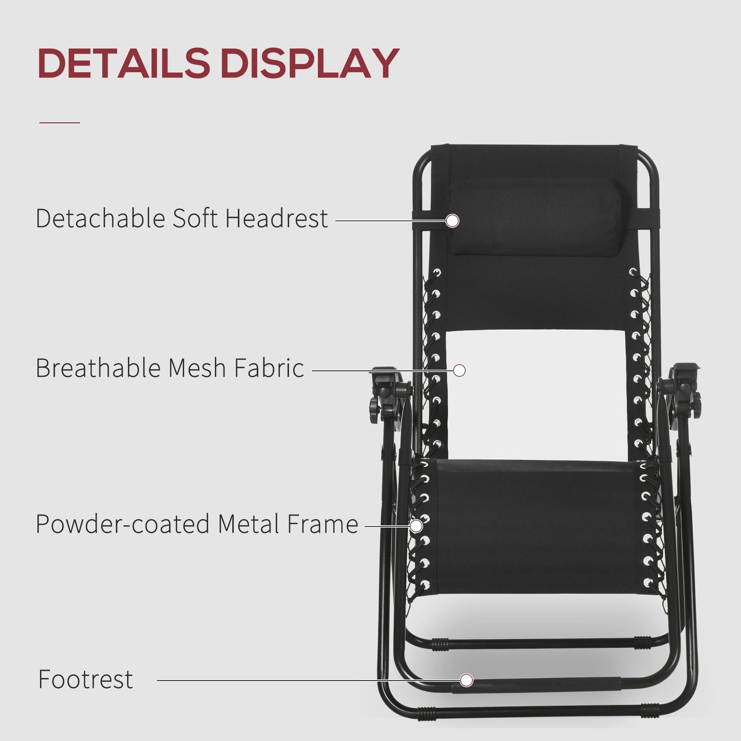 Garden Recliner Chairs Set of 2