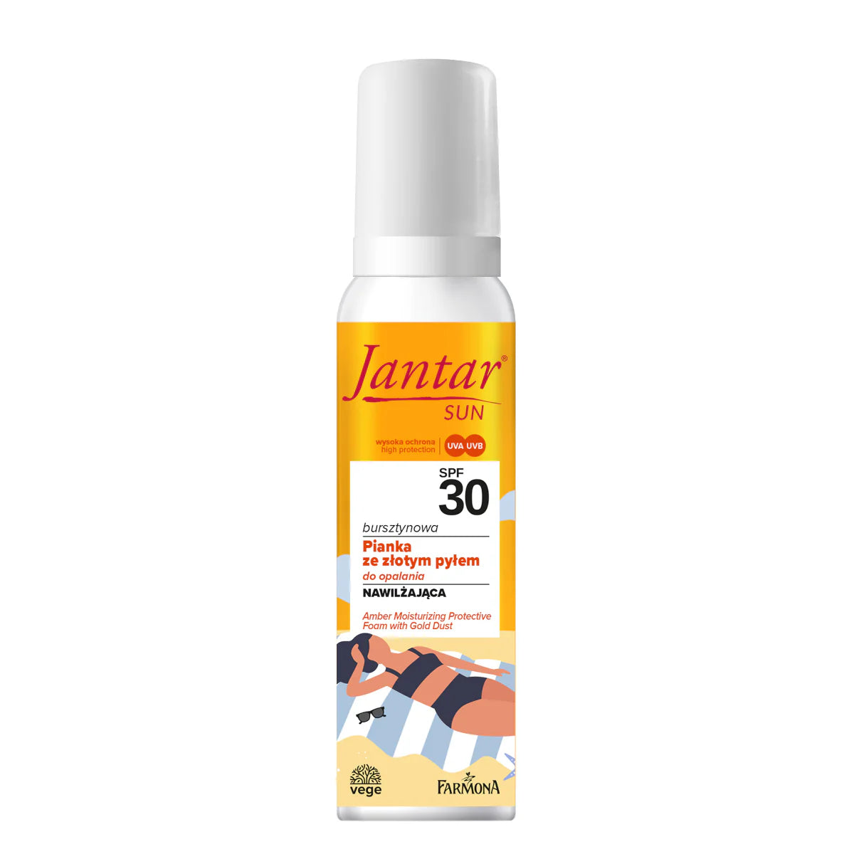 Farmona Jantar Sun Amber Moisturising Protective Foam with Gold Dust SPF 30