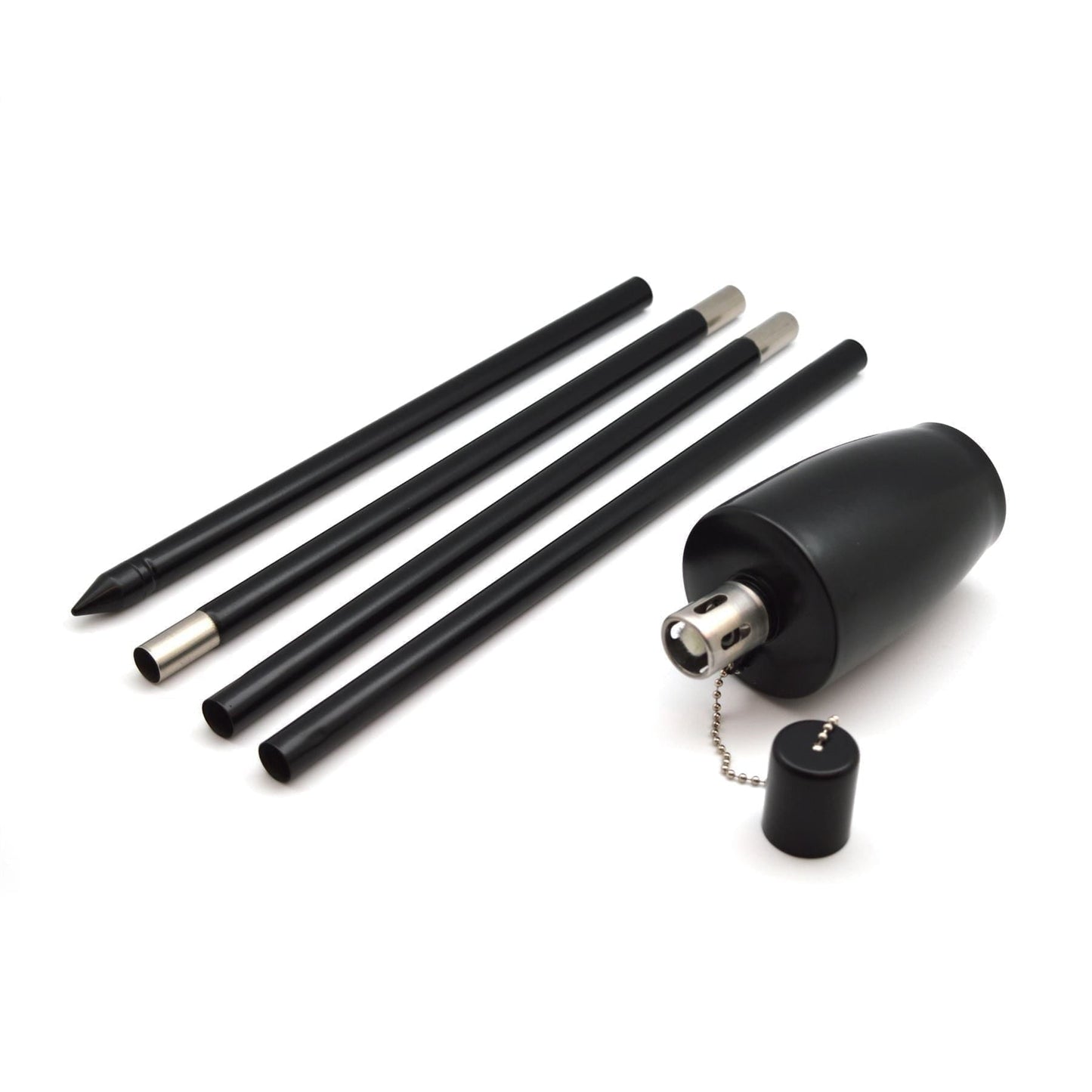 1.46m Metal Barrel Garden Torches - Pack of Six
