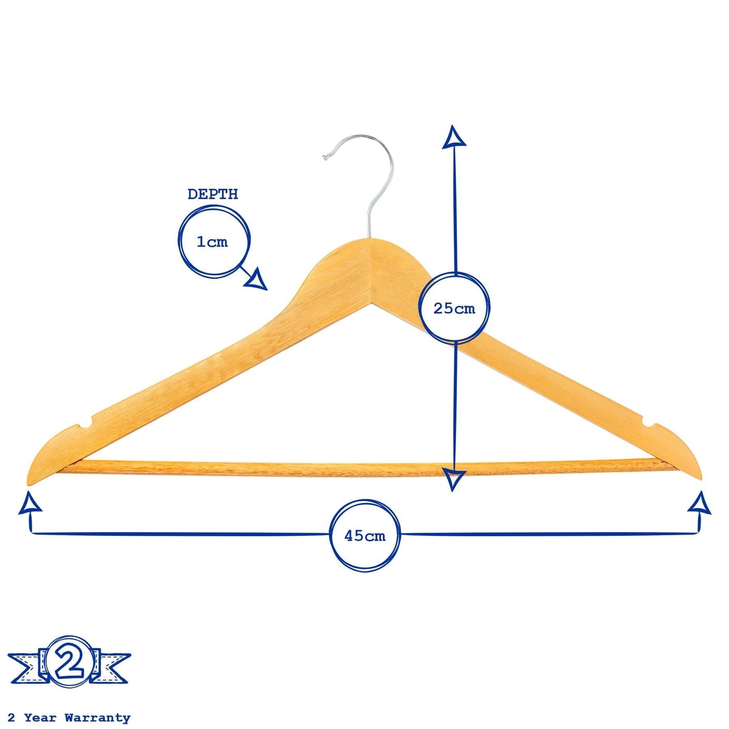 Brown Wooden Coat Hangers - Pack of 10