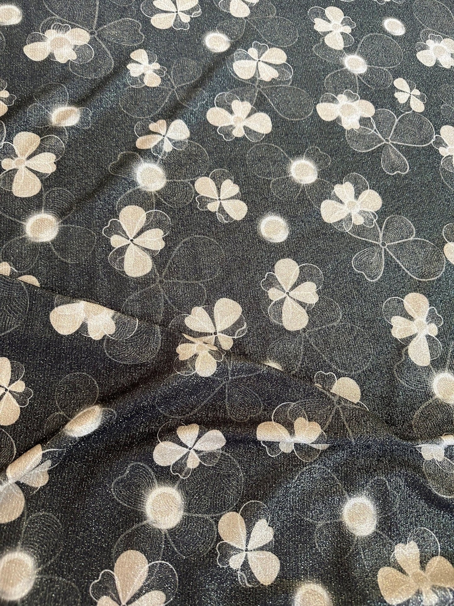 Floral Gold Lurex Fabric