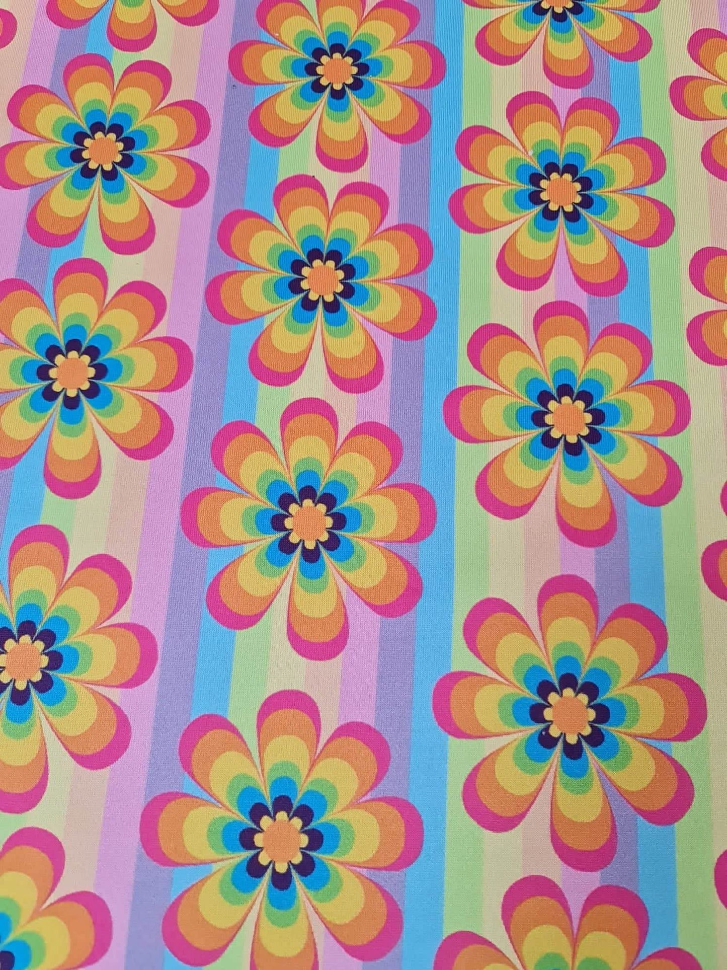 Rainbow Floral Fabric – Available in Satin, Crepe, Spandex & Chiffon | By Metre